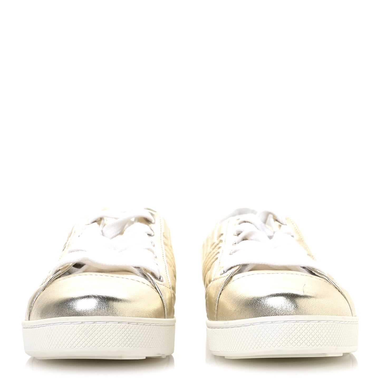 Metallic Nappa Diagramme Sneakers 37.5 Pirite