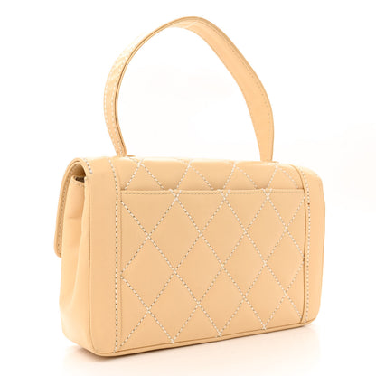 Chanel Calfskin Quilted Wild Stitch Top Handle Flap Beige 3 of 16