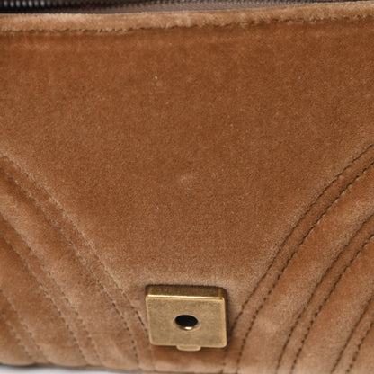 Gucci Velvet Matelasse Small GG Marmont Shoulder Bag Taupe 13 of 13