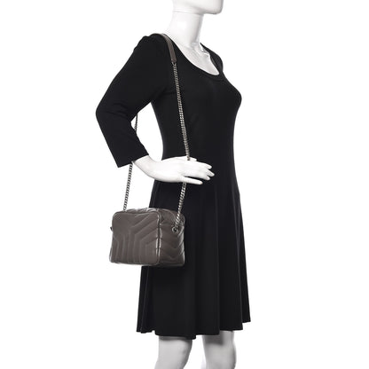Saint Laurent Calfskin Y Quilted Monogram Small Loulou Bowling Bag Earth 2 of 10
