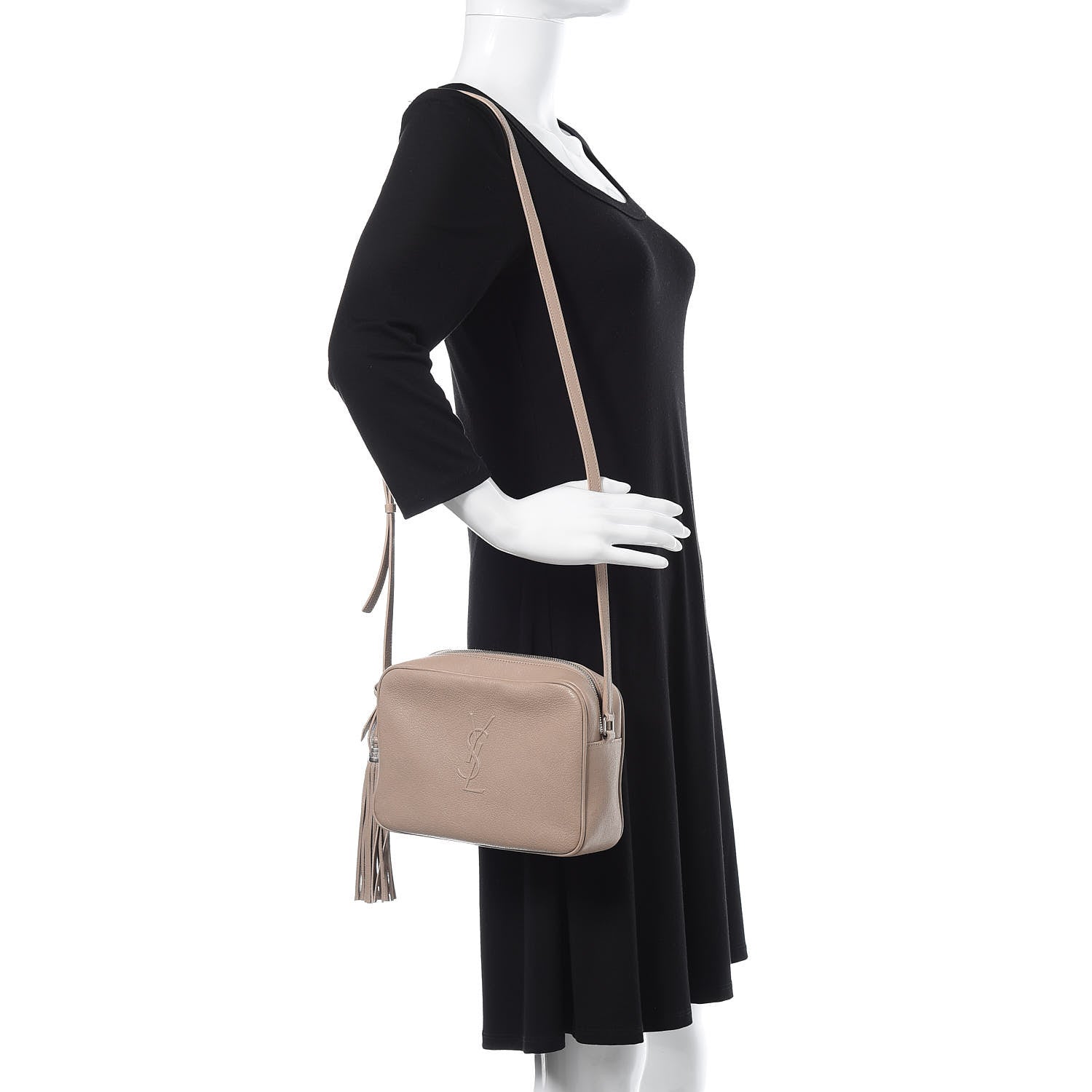 Saint Laurent Calfskin Small Lou Camera Bag Beige 2 of 15