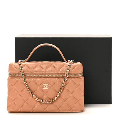 Chanel Caviar Quilted Top Handle Slim Vanity With Chain Brown 11 of 11