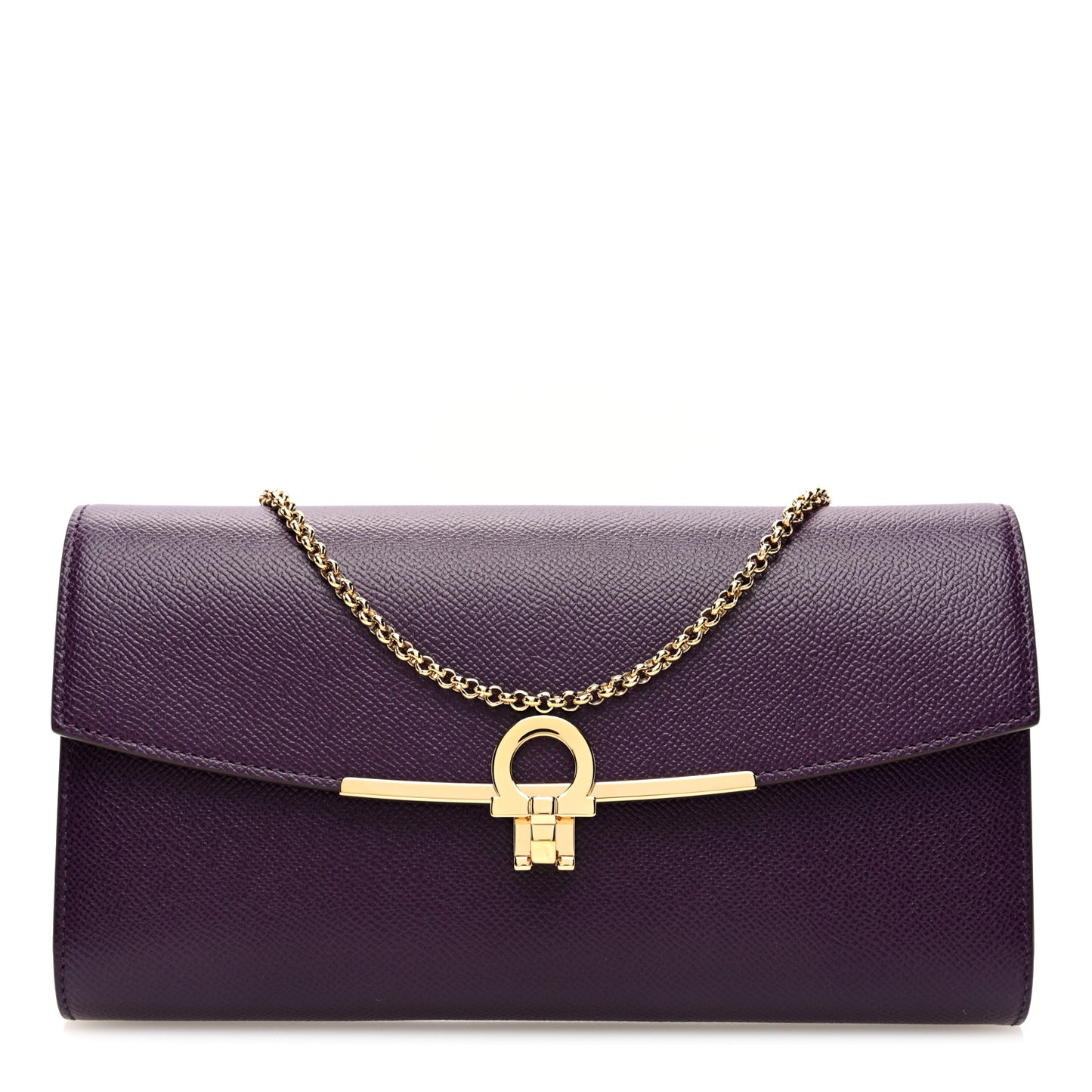 Hammered Calfskin Gancini Icona Mini Bag Blackberry