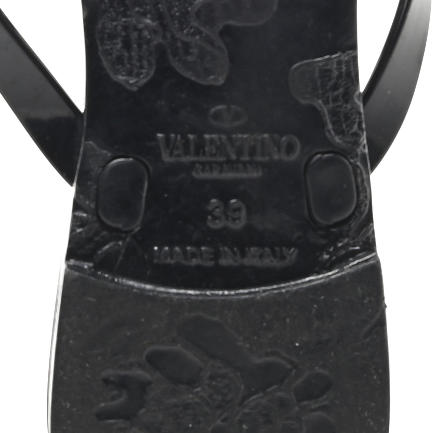 PVC Jelly Rockstud Bow Thong Sandals 39 Black
