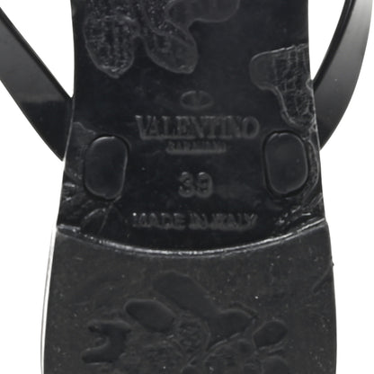 Valentino Garavani PVC Jelly Rockstud Bow Thong Sandals 39 Black 7 of 8