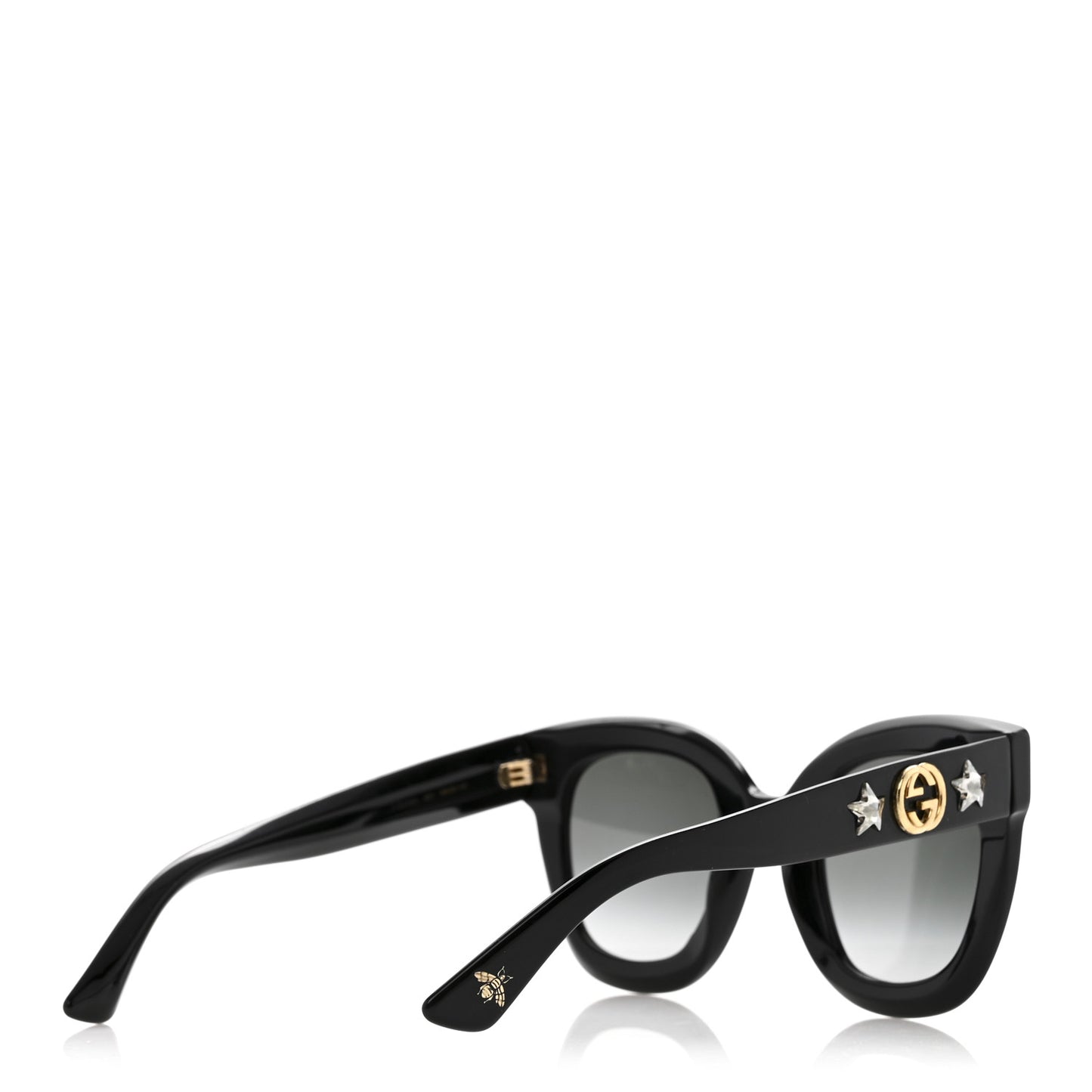 Acetate Crystal Star Round Frame Sunglasses GG0208S Black