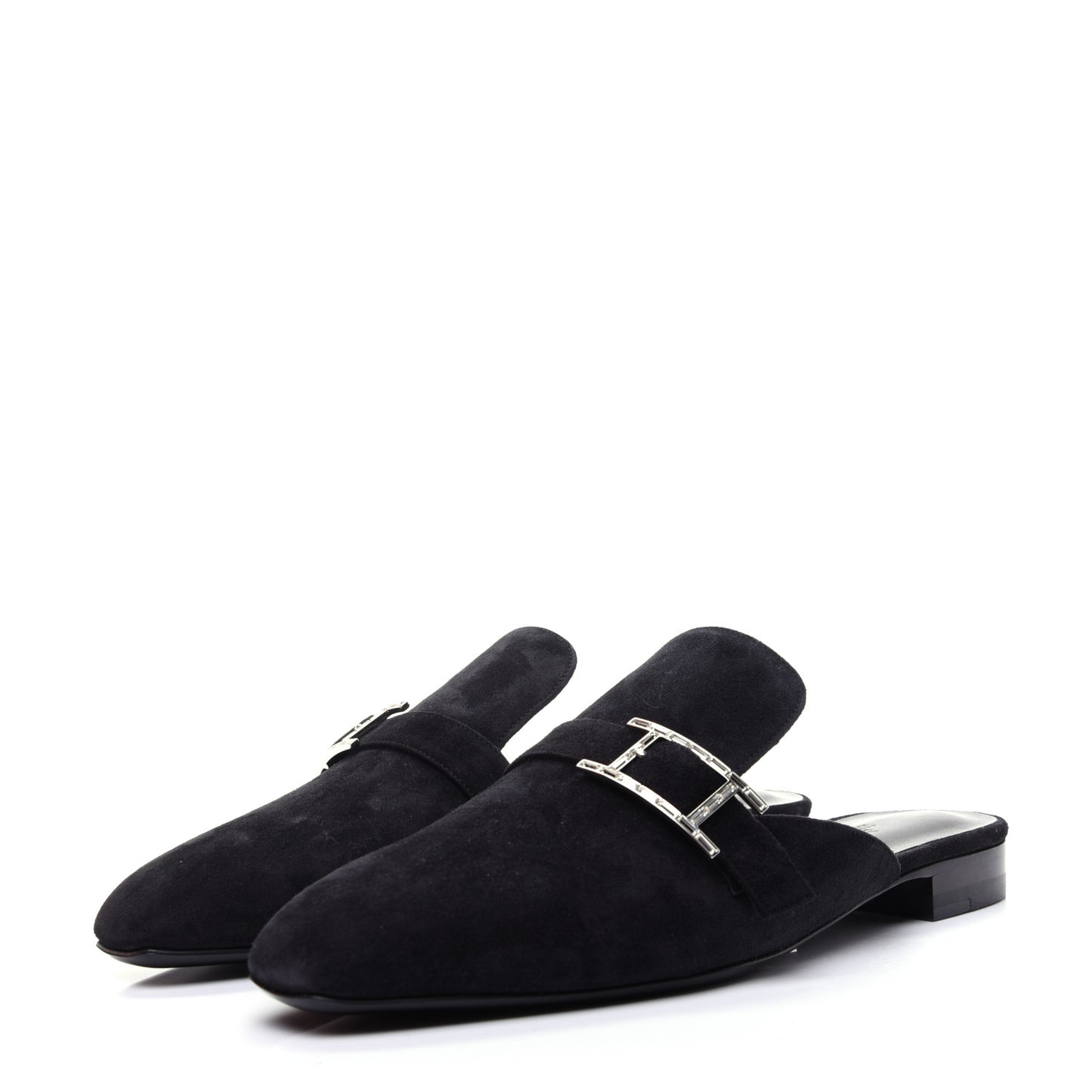 Suede Goatskin Beauty Mules 39 Black