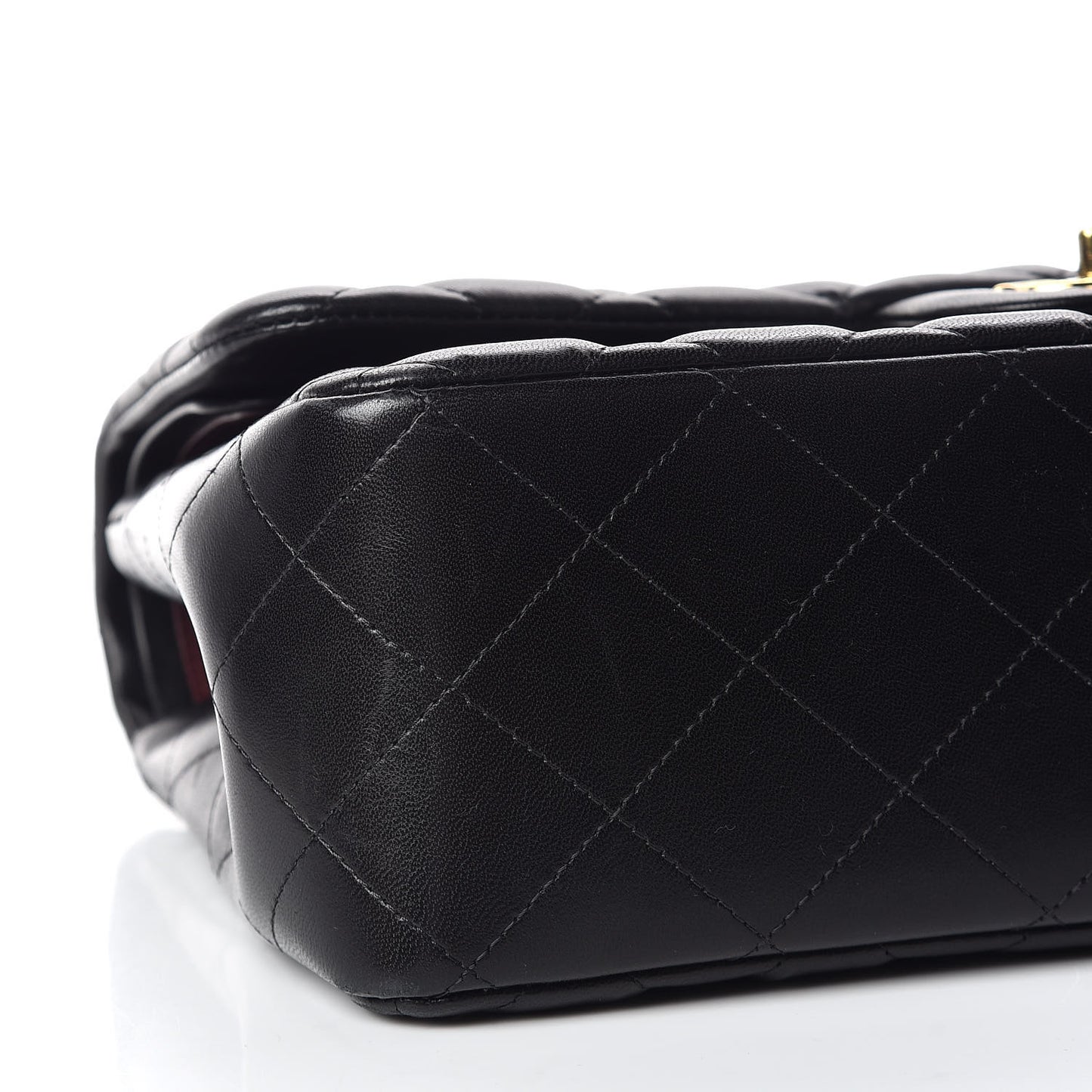 Lambskin Quilted Jumbo Double Flap Black