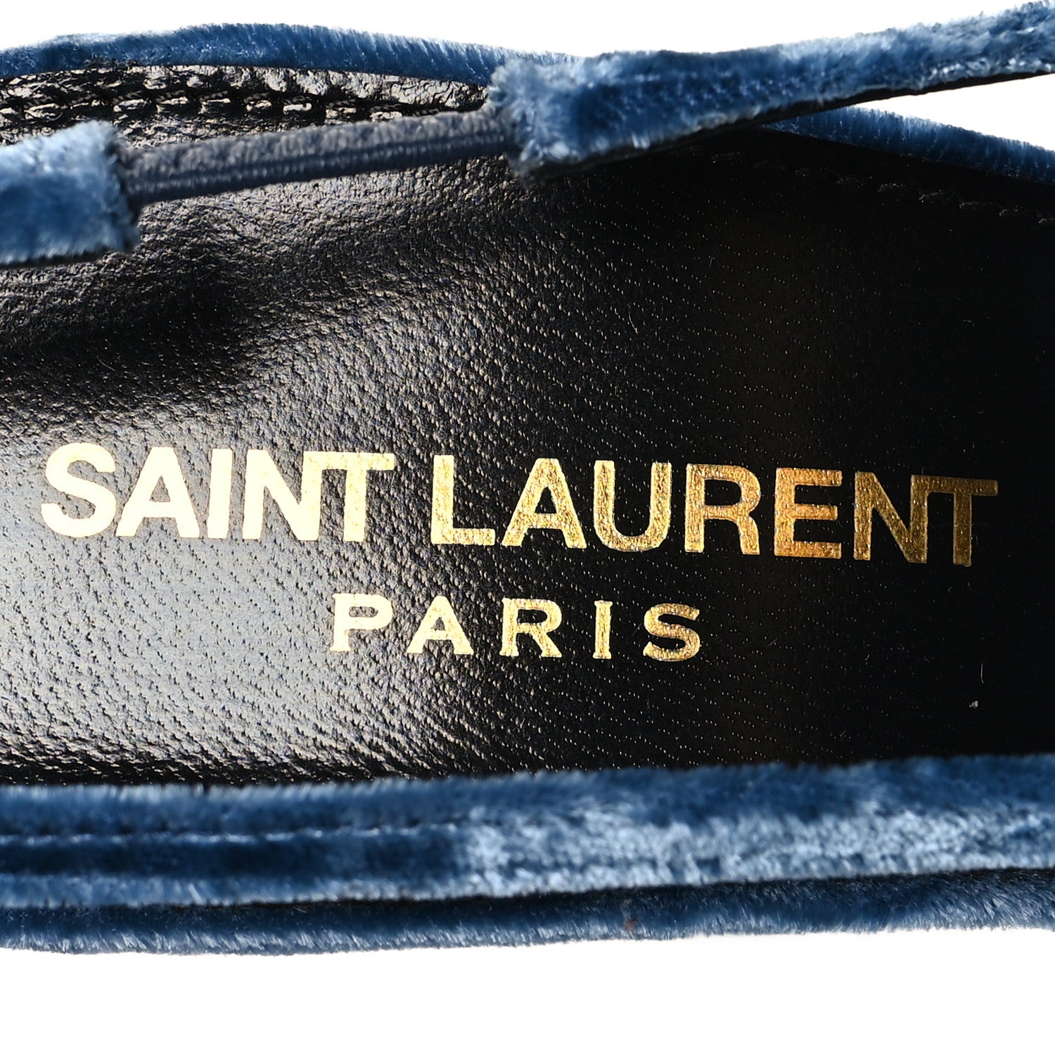 Saint Laurent Velvet Tom 90 Dream Slingback Pumps 38 Denim 8 of 9