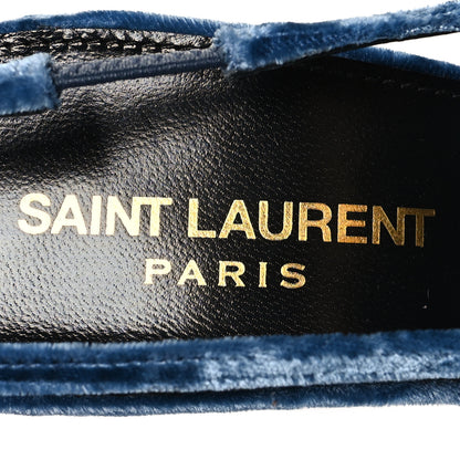 Saint Laurent Velvet Tom 90 Dream Slingback Pumps 38 Denim 8 of 9