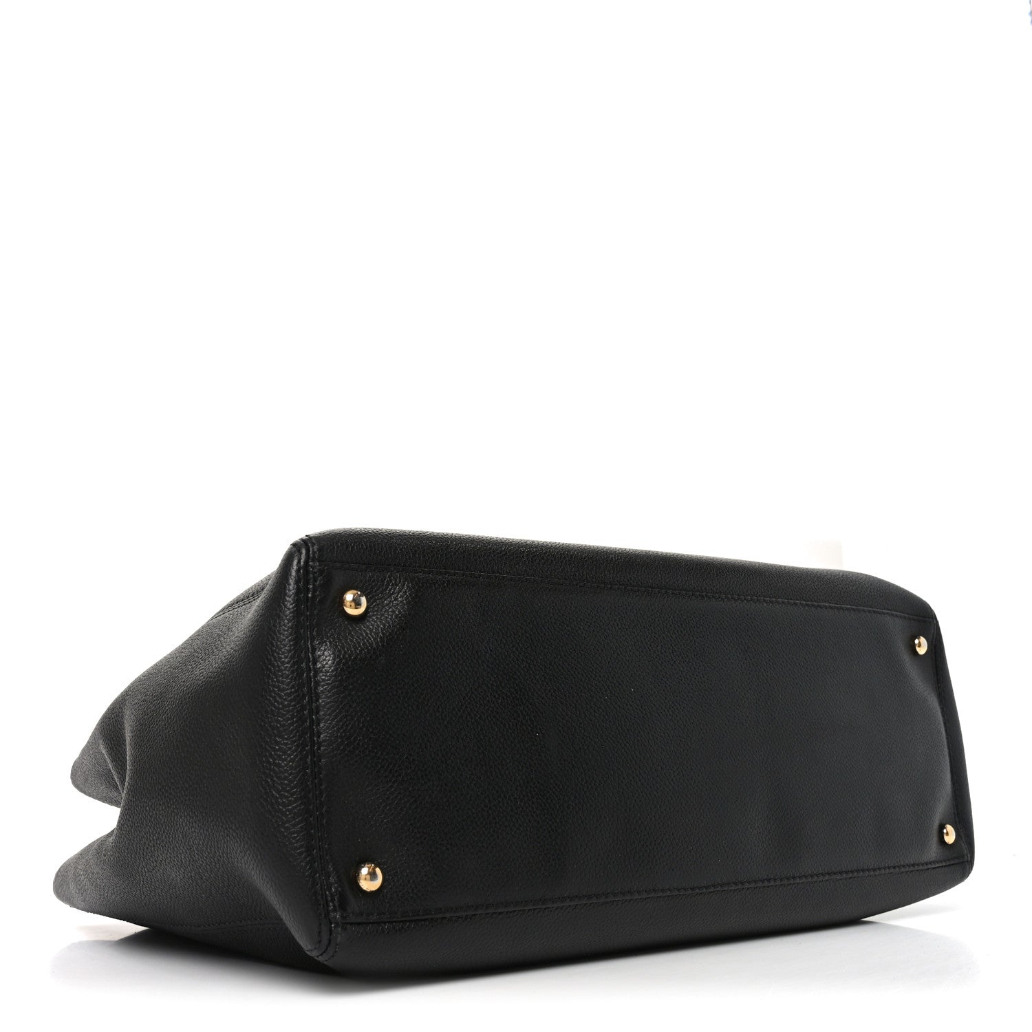 Chanel Calfskin Cerf Executive Shopper Tote Black 4 of 10