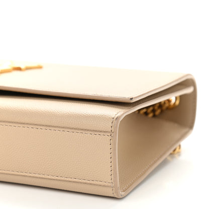 Saint Laurent Grain De Poudre Medium Monogram Kate Satchel Nude Powder 9 of 10