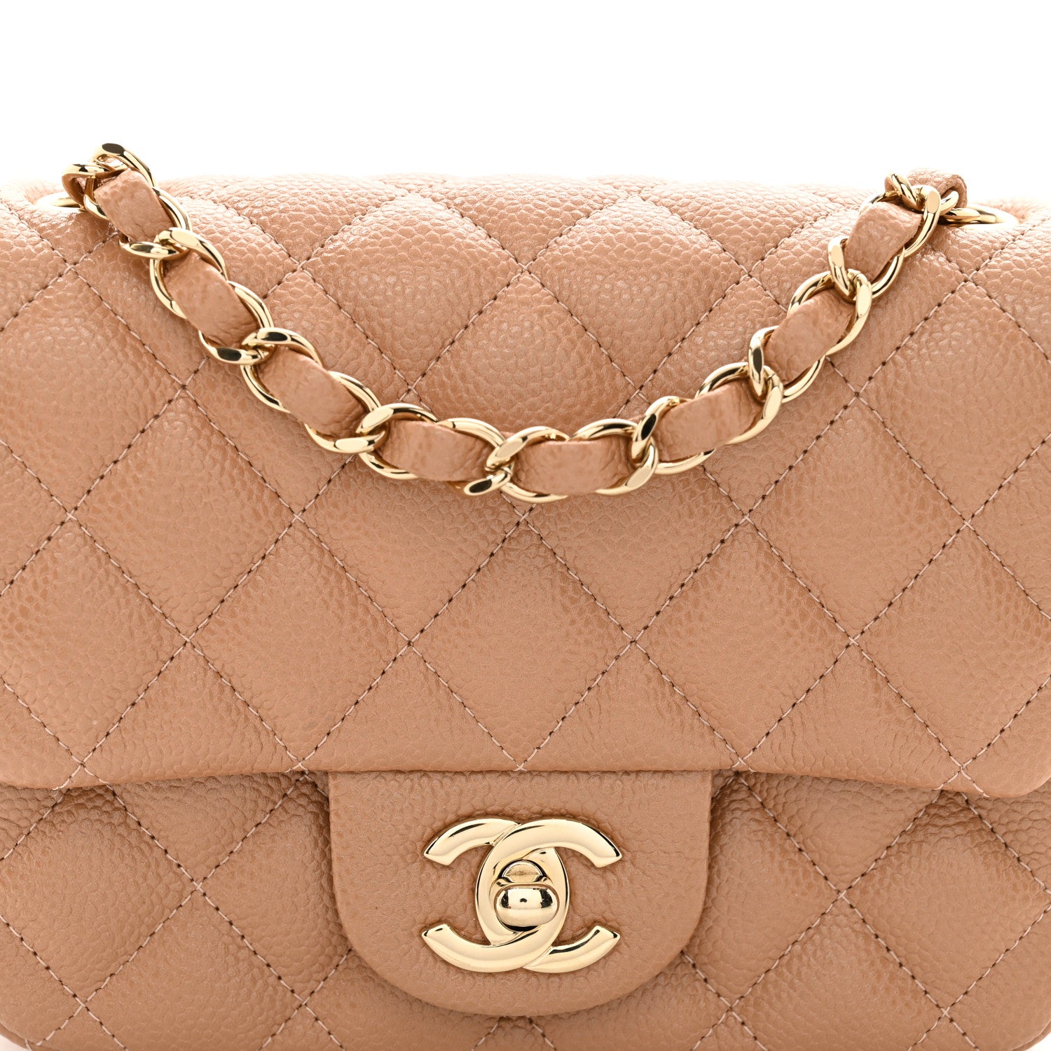 Chanel Caviar Quilted Mini Square Flap Beige 5 of 10