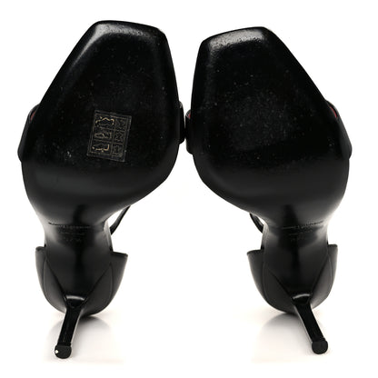 Saint Laurent Calfskin Amber 105 Ankle Strap Sandals 37.5 Black 6 of 10