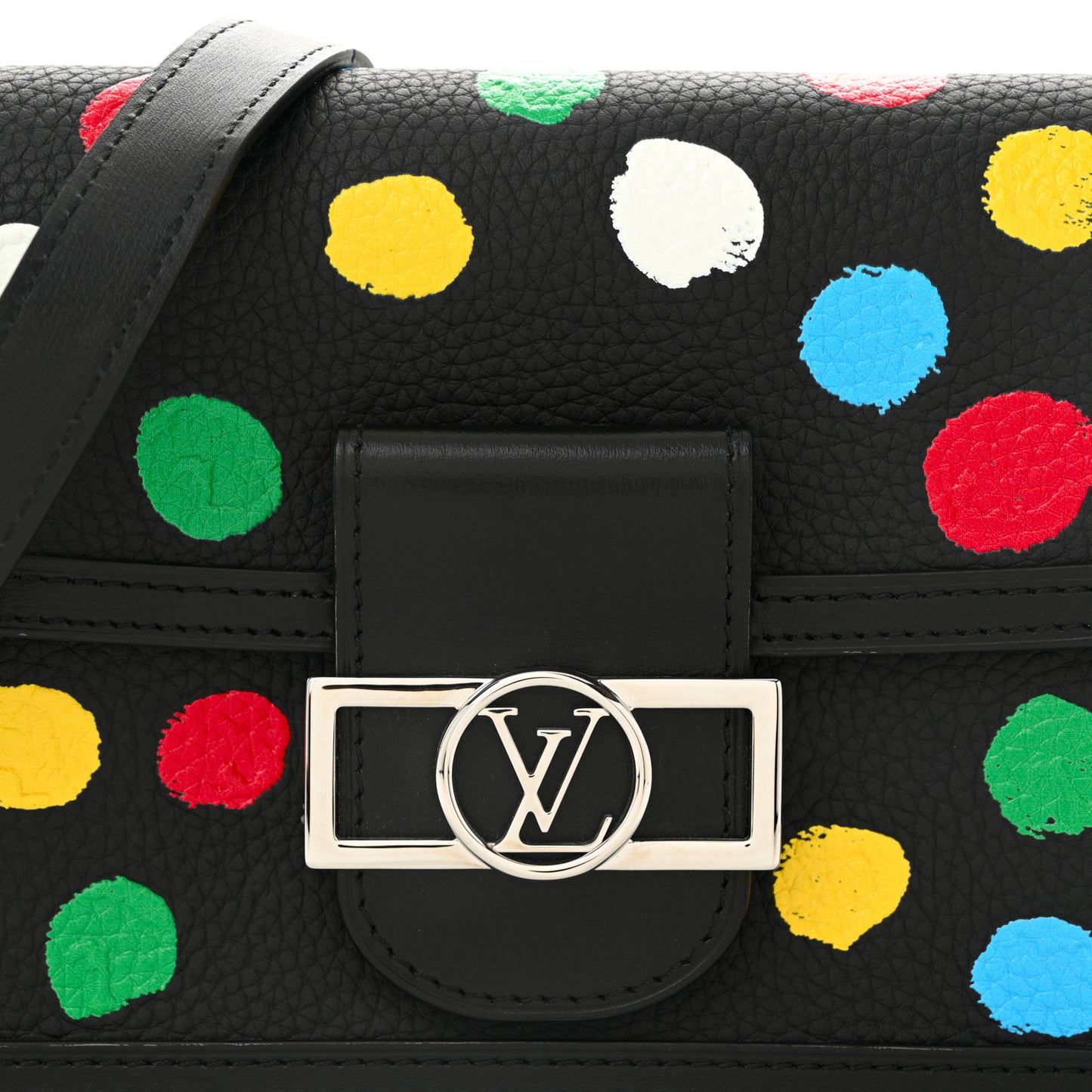 LV X YK Taurillon Dots Dauphine Mini Black