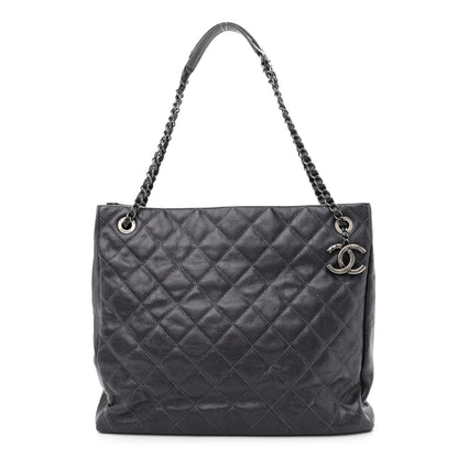 Chanel Iridescent Caviar Quilted Tall Chic Shopping Tote Argent 1 of 10