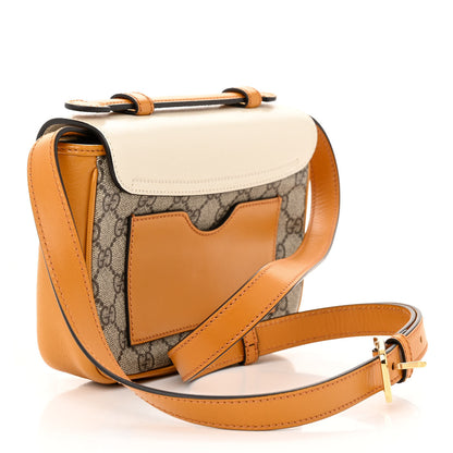 Gucci GG Supreme Monogram Calfskin Mini Padlock Flap Pocket Shoulder Bag Beige Mystic White Sun Oil 3 of 10