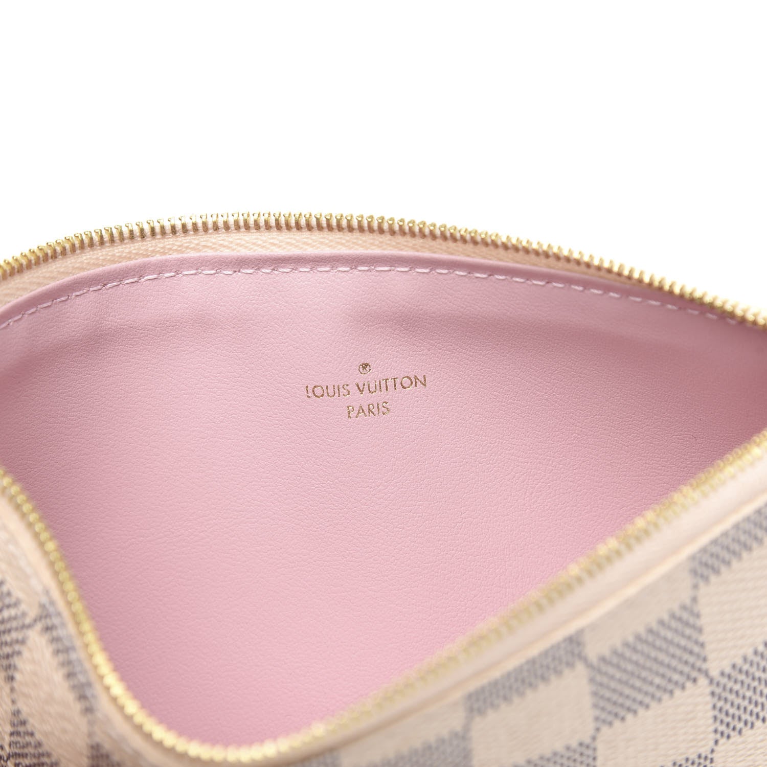 Louis Vuitton Damier Azur Felicie Chain Wallet Zippered Insert Rose Ballerine 6 of 6