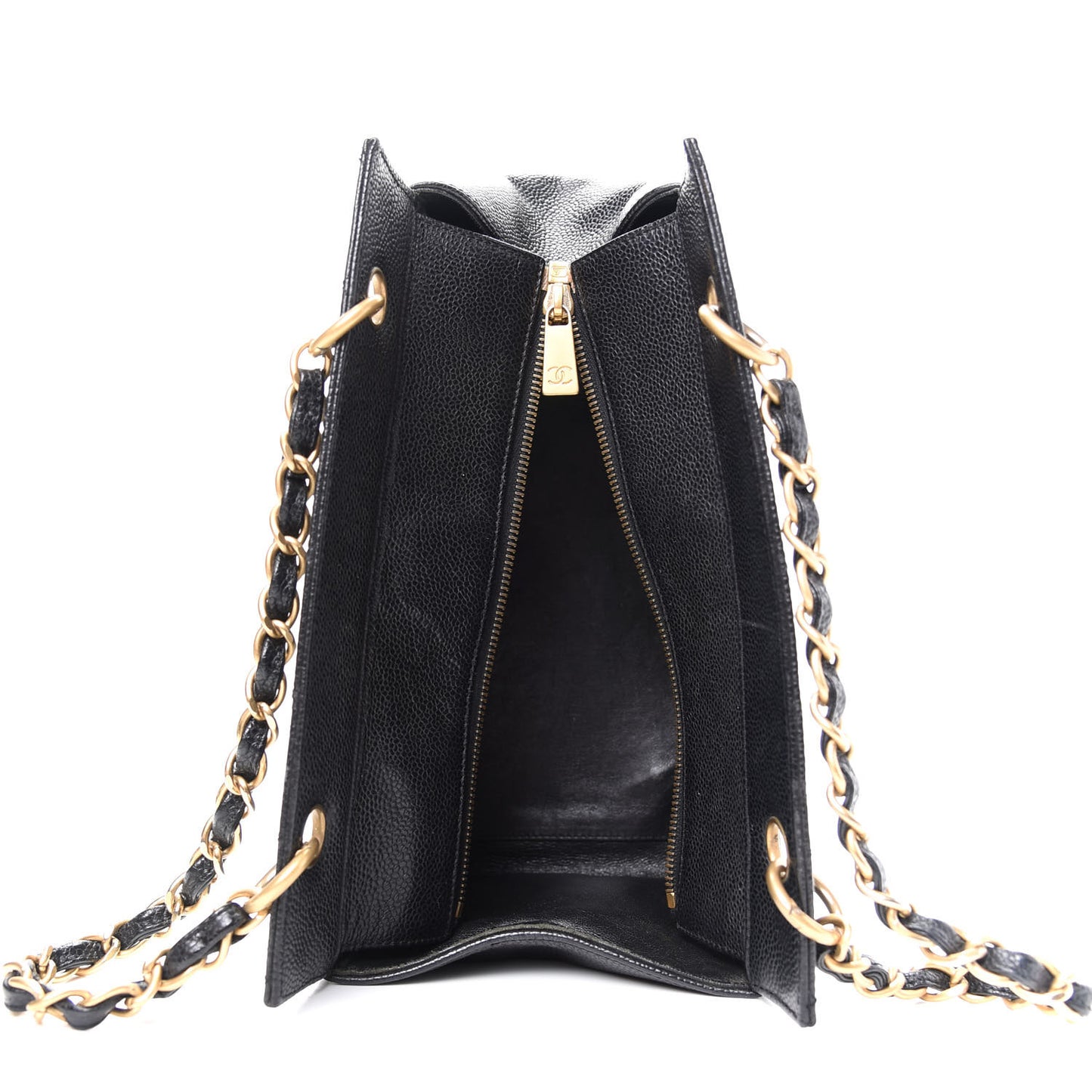 Caviar Quilted Petit Timeless Tote PTT Black