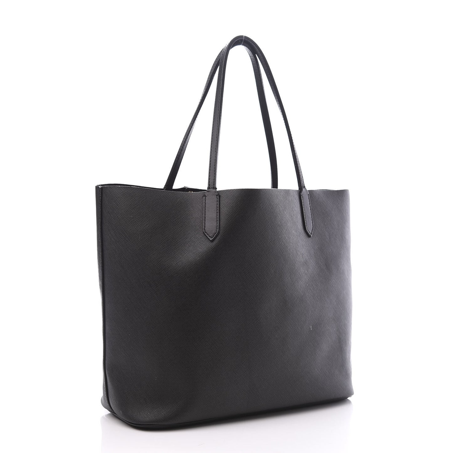 Textured Coated Canvas Rottweiler Print Medium Antigona Tote Black