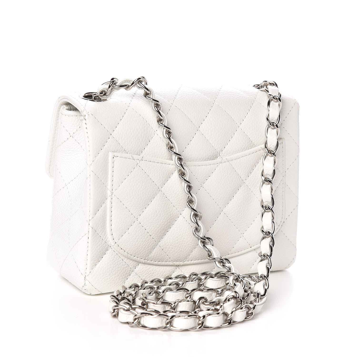 Chanel Caviar Quilted Mini Square Flap White 3 of 17