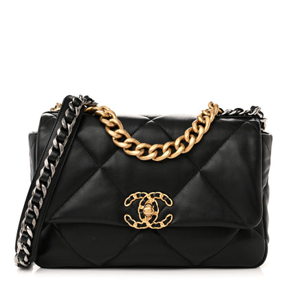 Chanel Lambskin Quilted Medium Chanel 19 Flap Black 1 of 10