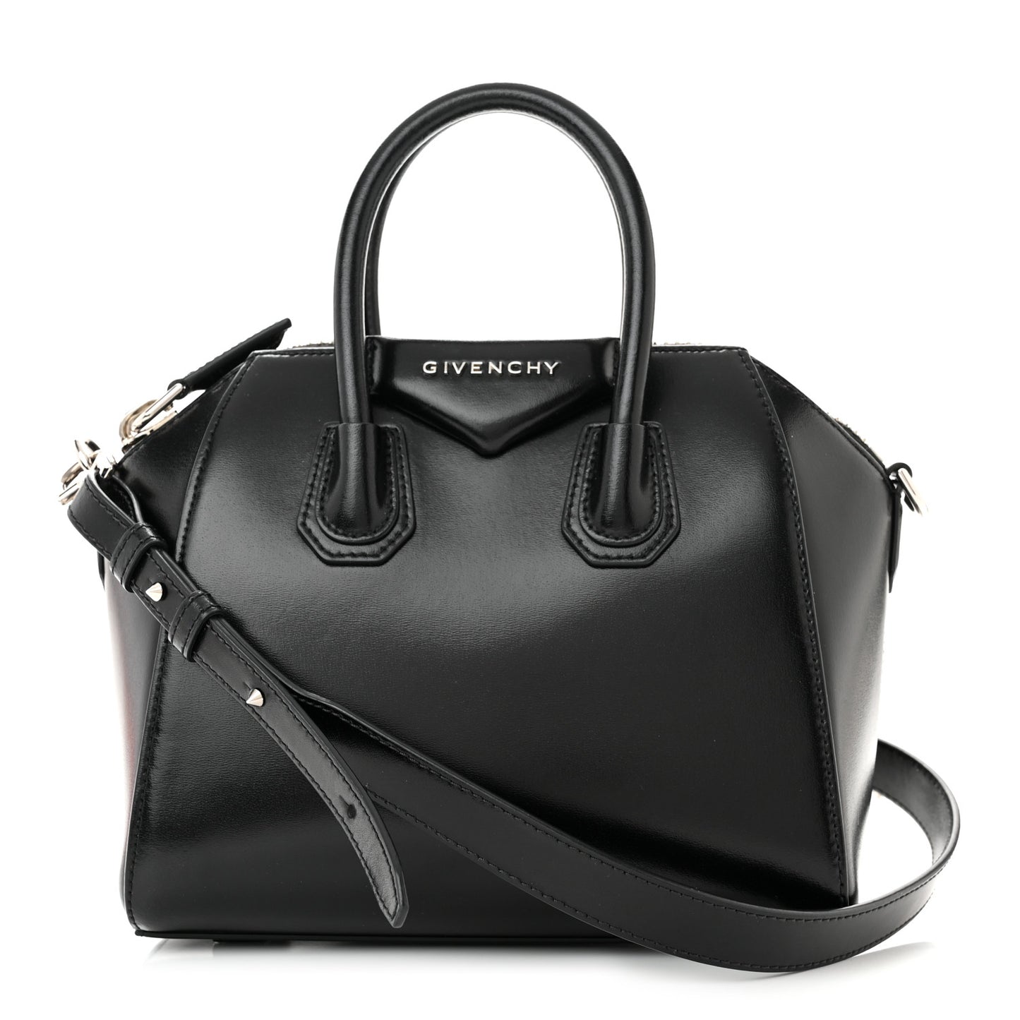 Shiny Lord Calfskin Mini Antigona Black