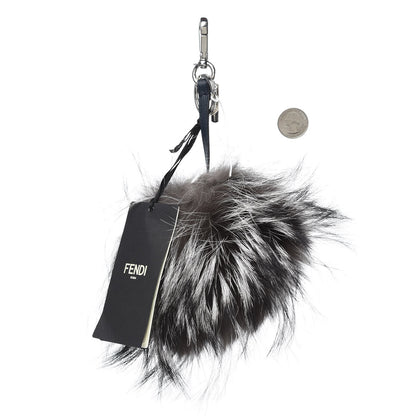 Fendi Silver Fox Fur Vitello Elite Monster Bag Bug Cube Charm Multicolor 2 of 3