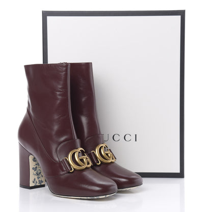 Gucci Malaga Kid GG Victoire 95mm Ankle Boots 40 Vintage Bordeaux 8 of 9