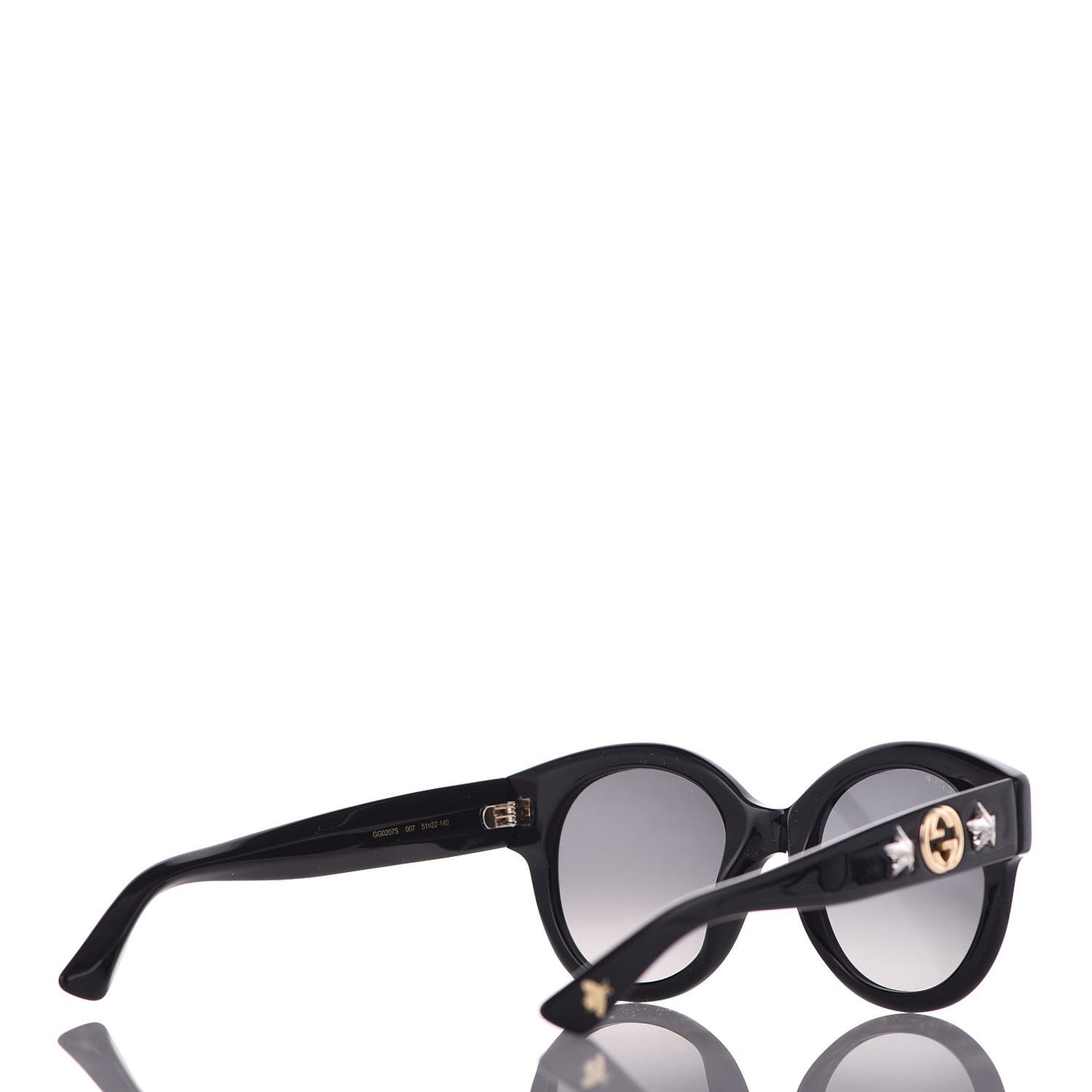 Round Frame GG Star Sunglasses GG0207S Black