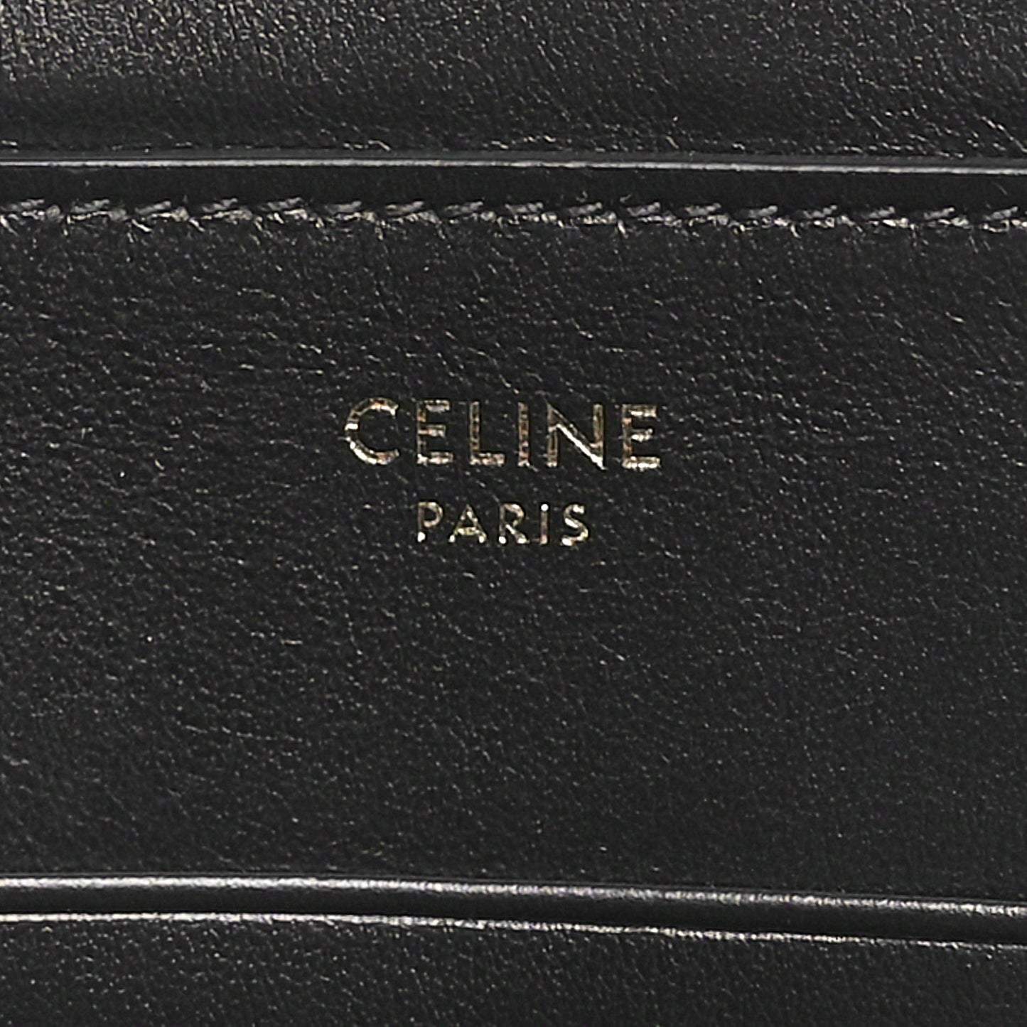 Calfskin Quilted C Charm Pouch Black