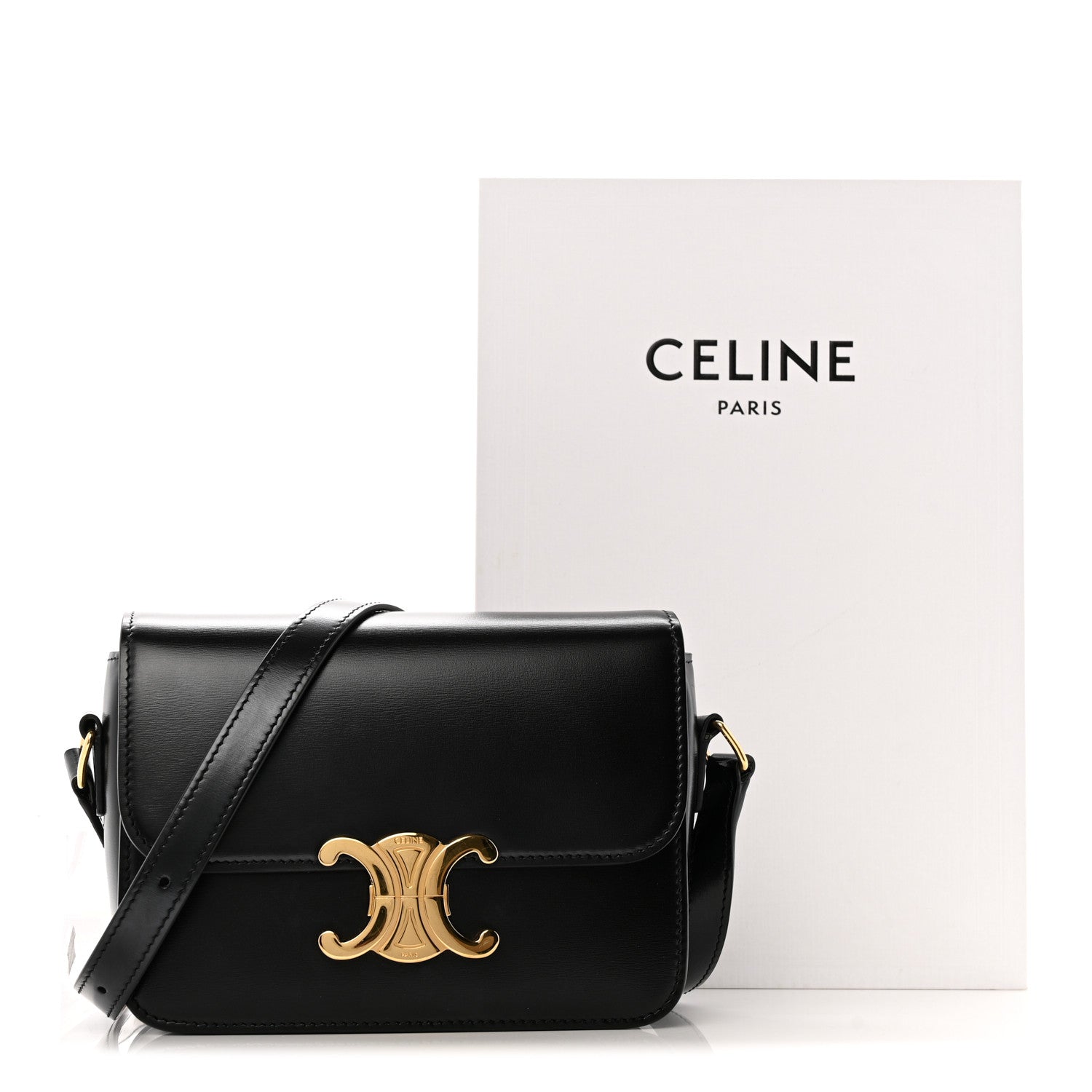 Celine Shiny Calfskin Teen Triomphe Black 13 of 13