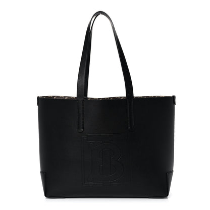 Burberry Calfskin TB Motif Embossed Medium Tote Black 1 of 10