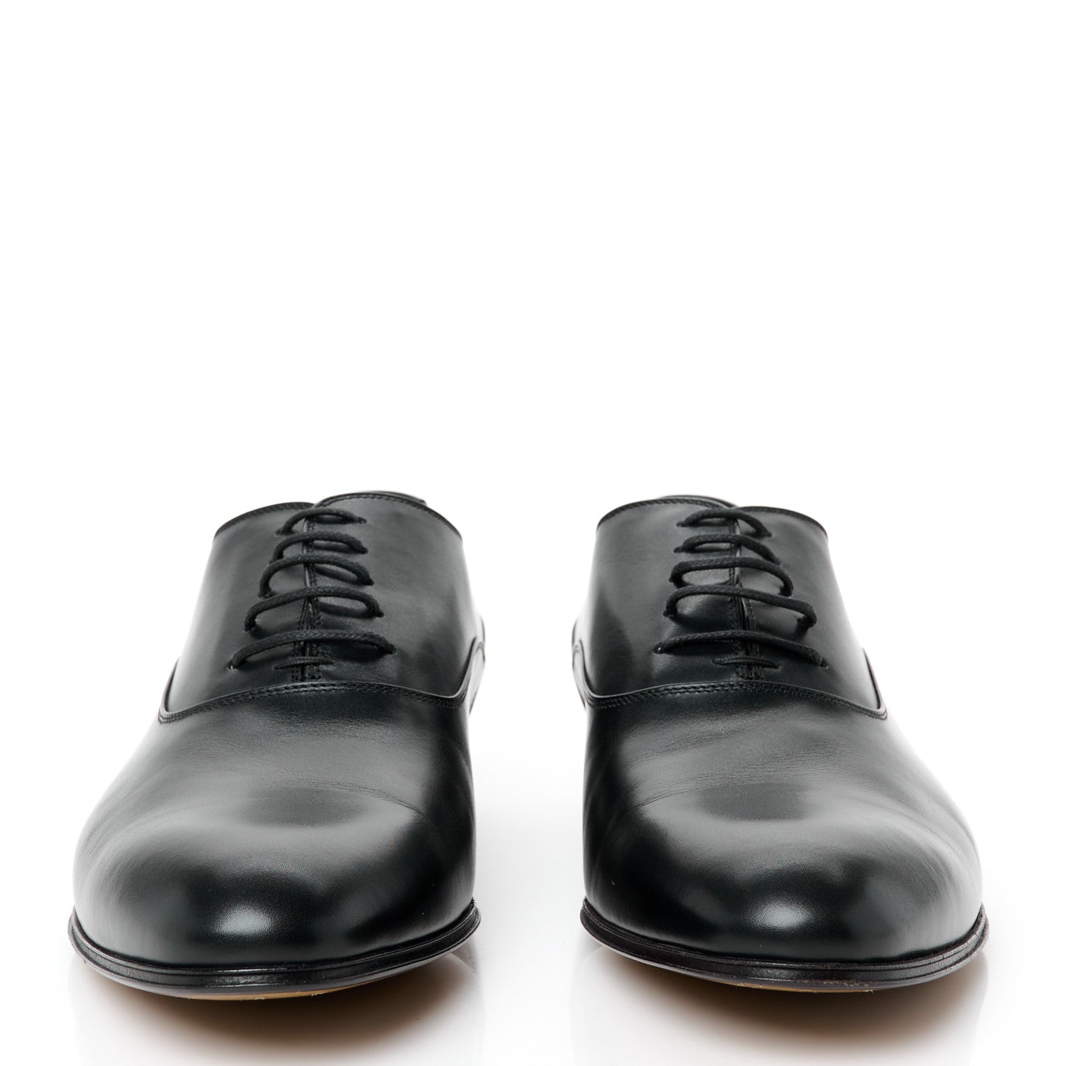 Gucci New Waxed Calfskin Mens Oxfords 8.5 Black 3 of 10