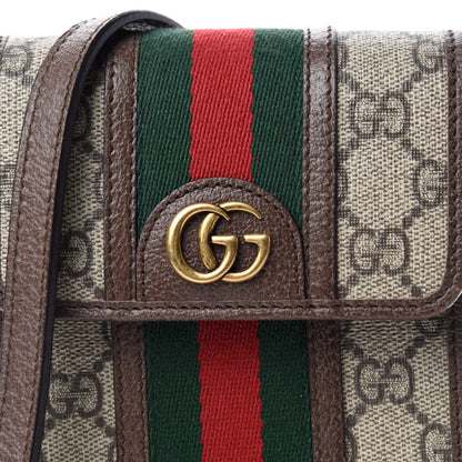 Gucci GG Supreme Monogram Web Mini Ophidia Crossbody Bag Beige New Acero 9 of 10
