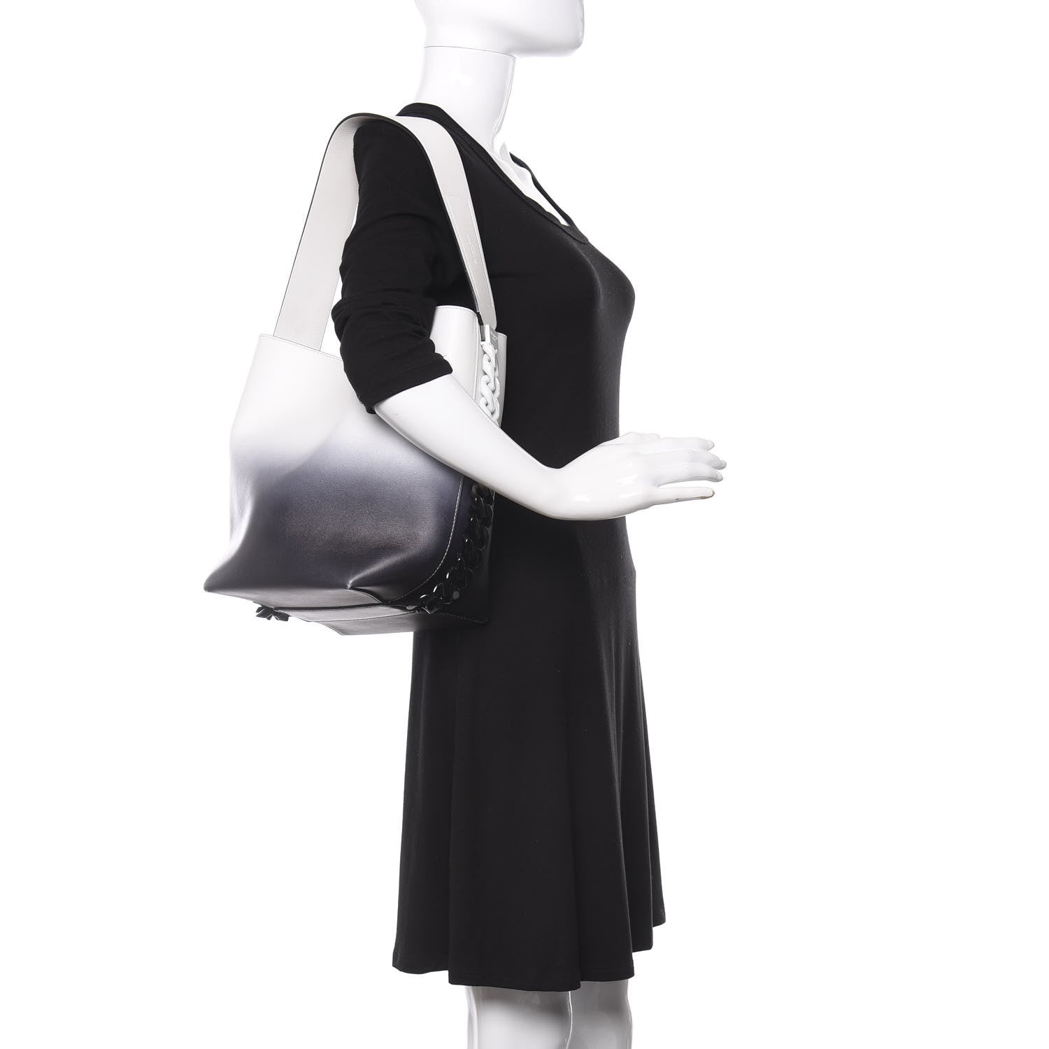 Givenchy Calfskin Degrade Infinity Bucket Bag Black White 2 of 10