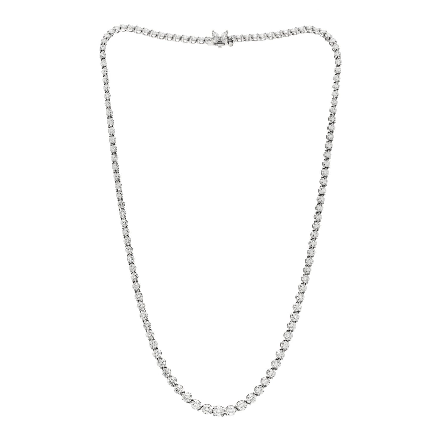 Platinum Diamond Victoria Graduated Line Necklace