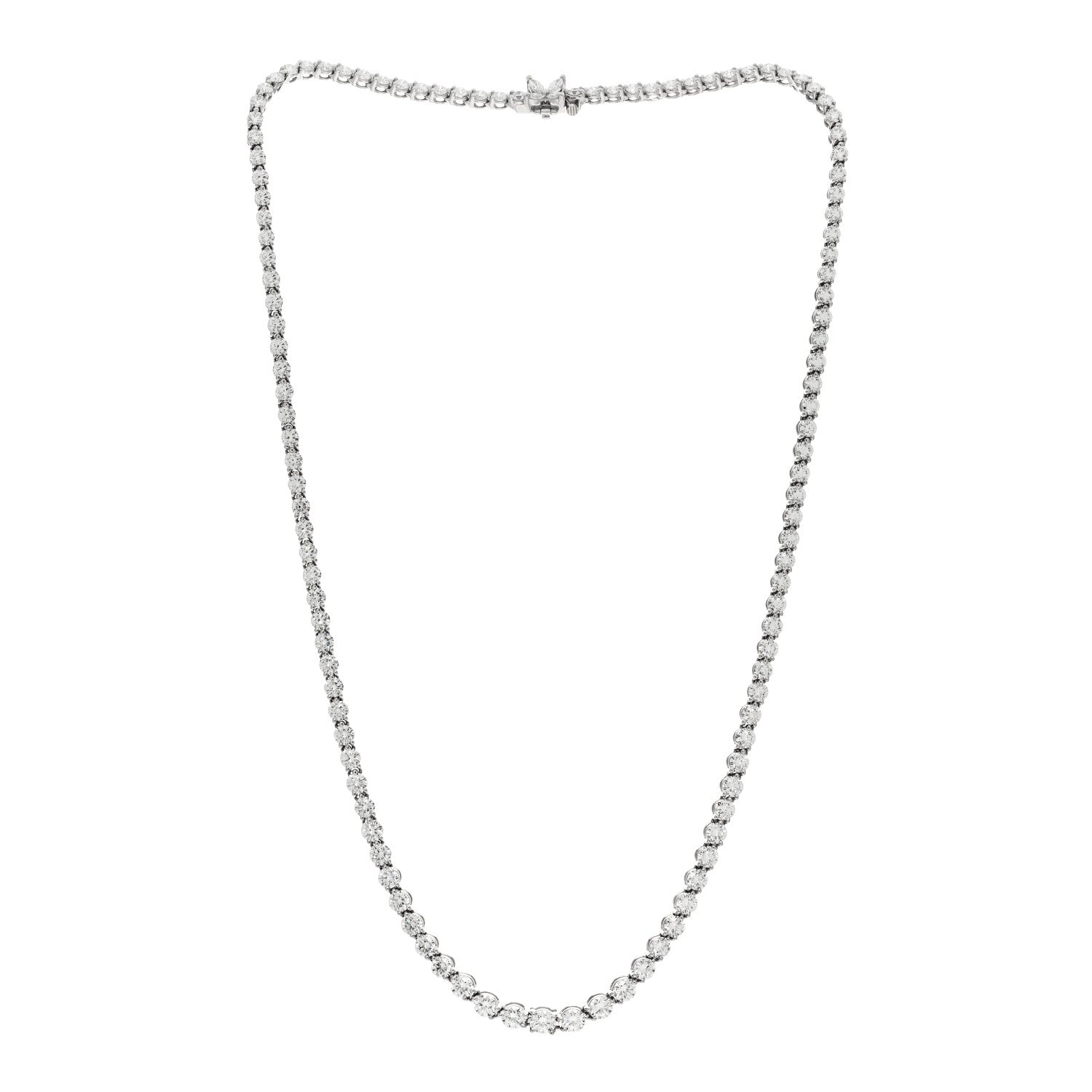 Tiffany Platinum Diamond Victoria Graduated Line Necklace 3 of 6