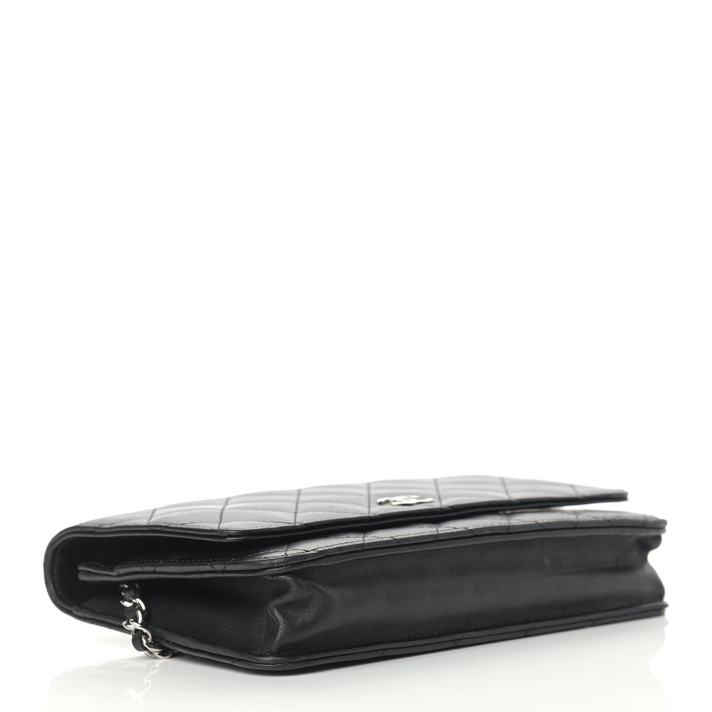 Lambskin Quilted Wallet On Chain WOC Black