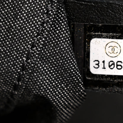 Chanel Straw Raffia Calfskin Chain Small Deauville Tote Black 7 of 13