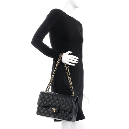 Chanel Caviar Quilted Jumbo Double Flap Black 2 of 9