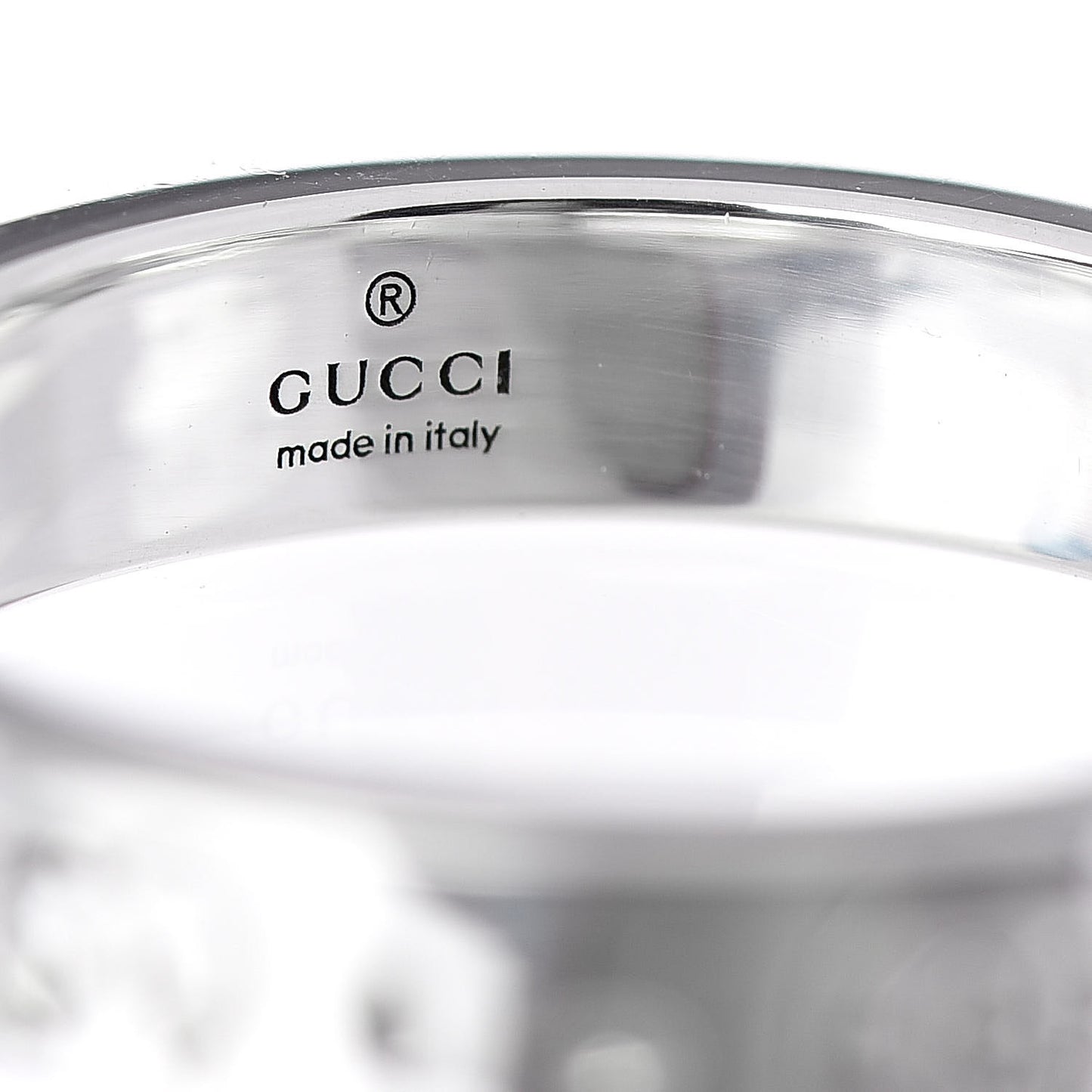 Sterling Silver GucciGhost Narrow Ring 56 7.5