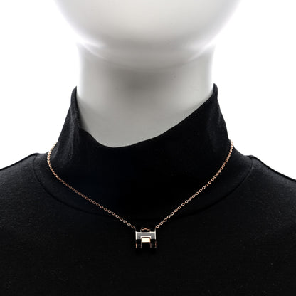 Hermes Lacquered Rose Gold Pop H Pendant Necklace Black 2 of 6
