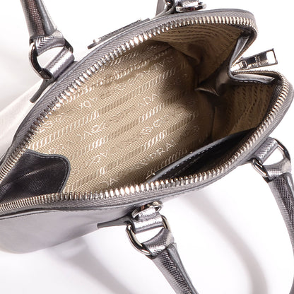 Prada Saffiano Lux Mini Promenade Tote Cromo 5 of 8