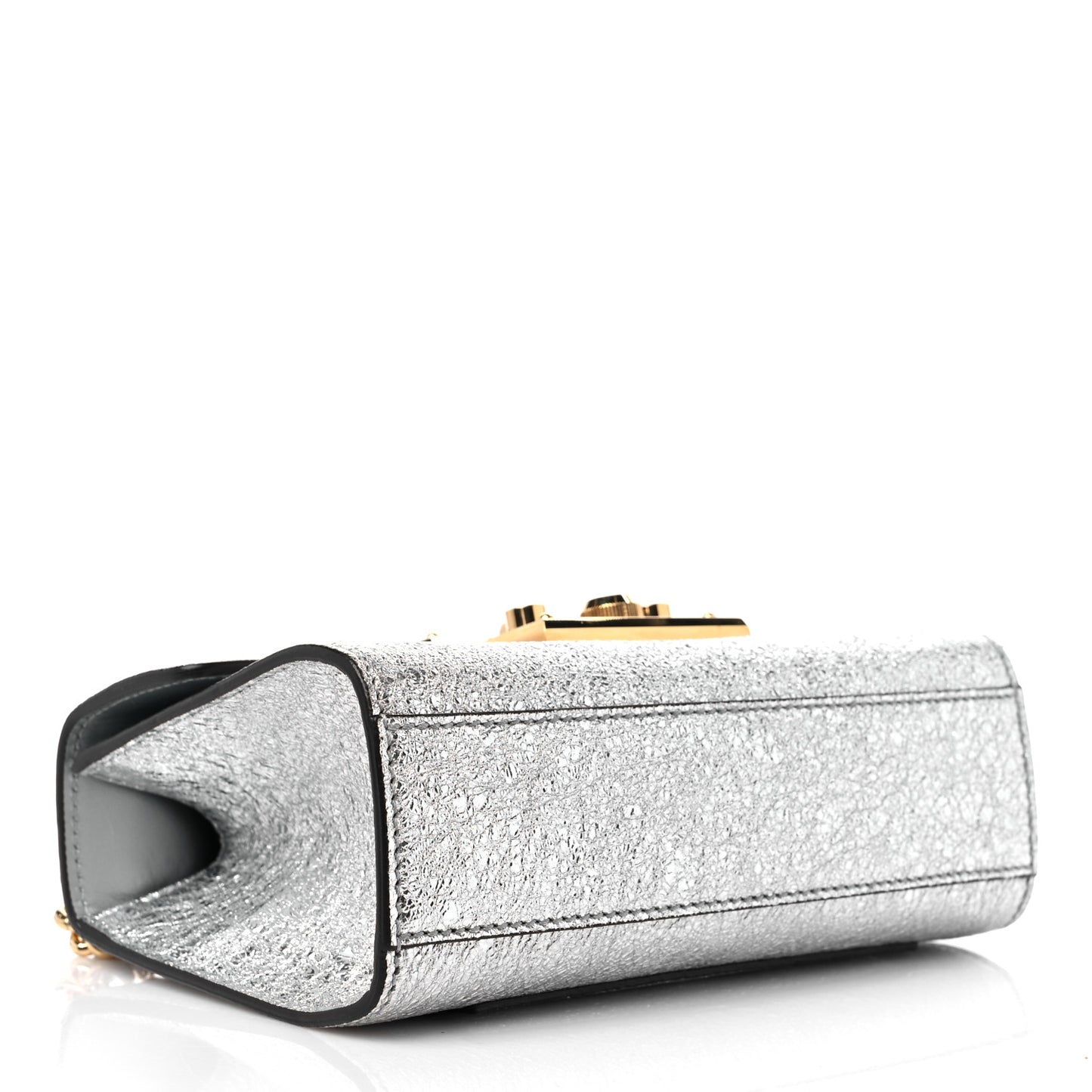 Galassia Small Padlock Shoulder Bag Argento