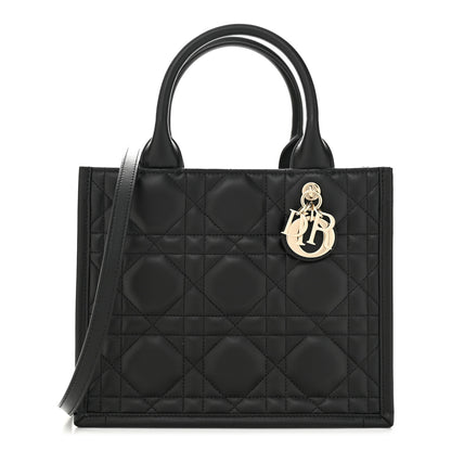 Christian Dior Calfskin Macro Cannage Small Book Tote Black 1 of 10
