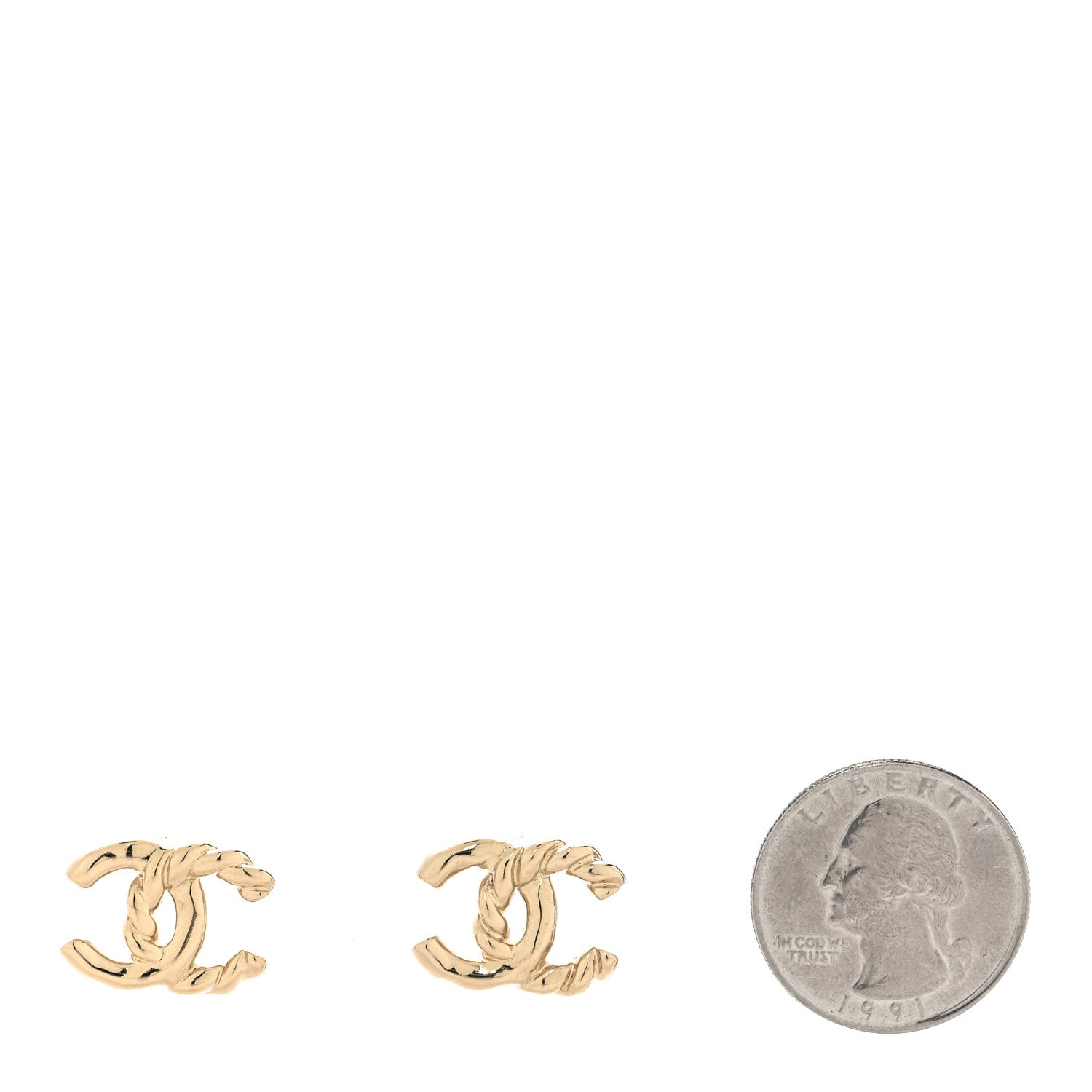 Chanel Twisted CC Earrings Gold 2 of 5