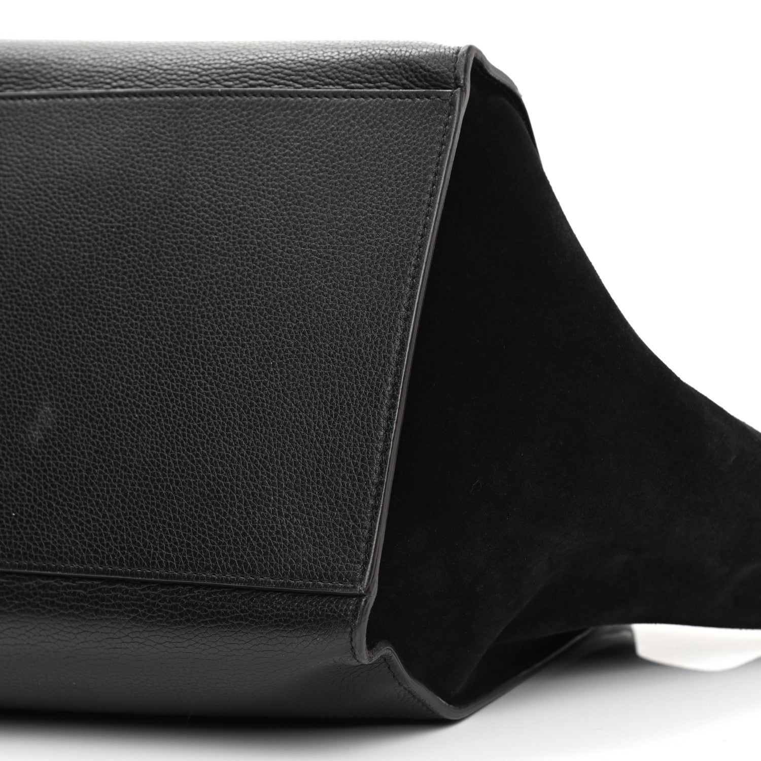 Celine Drummed Calfskin Suede Large Trapeze Black 10 of 11