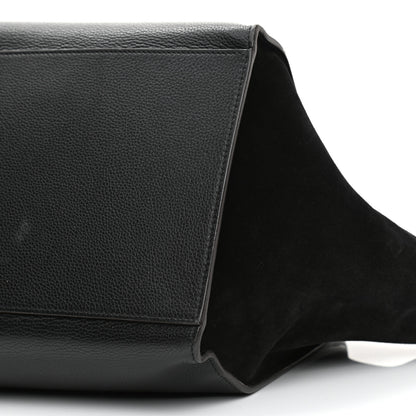 Celine Drummed Calfskin Suede Large Trapeze Black 10 of 11