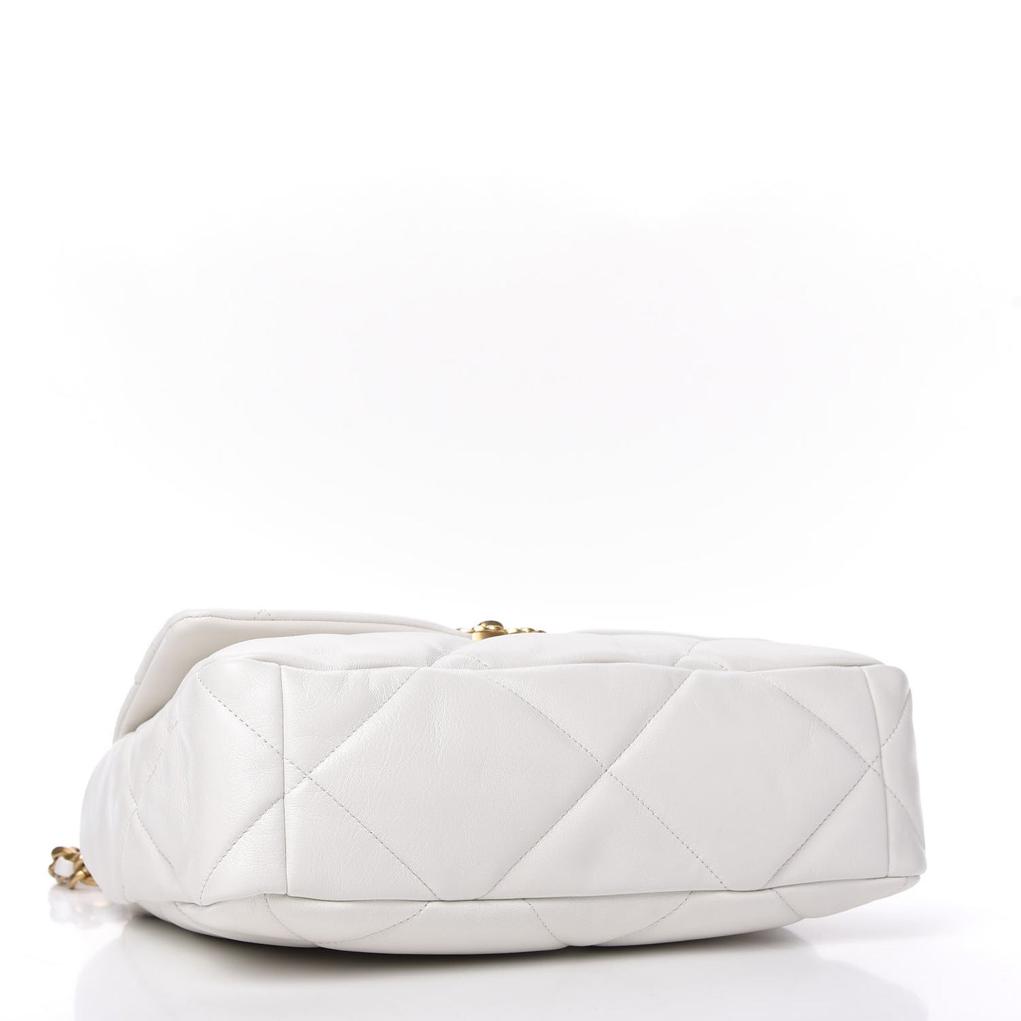 Goatskin Quilted Large Chanel 19 Flap White